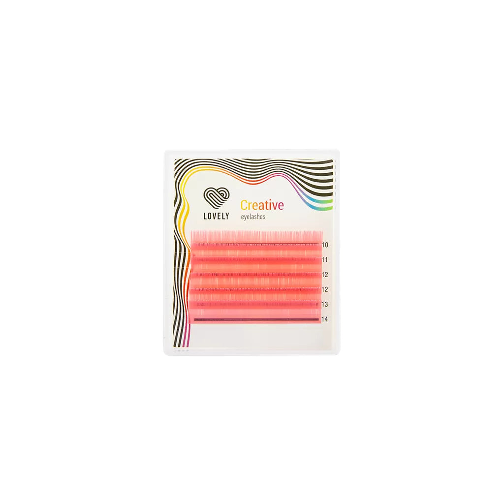 Eyelash extensions "Pink" - 6 lines Mix