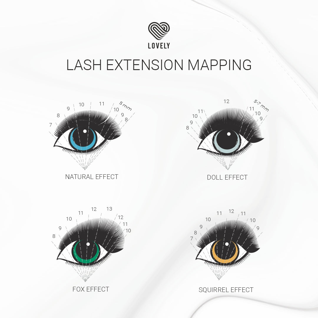 Eyelash extensions "Silicone" - 16 lines Mix